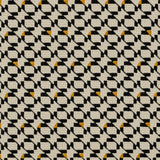 Charles Ted Geometric Black, Beige & Mustard Cushion with Amber Piping