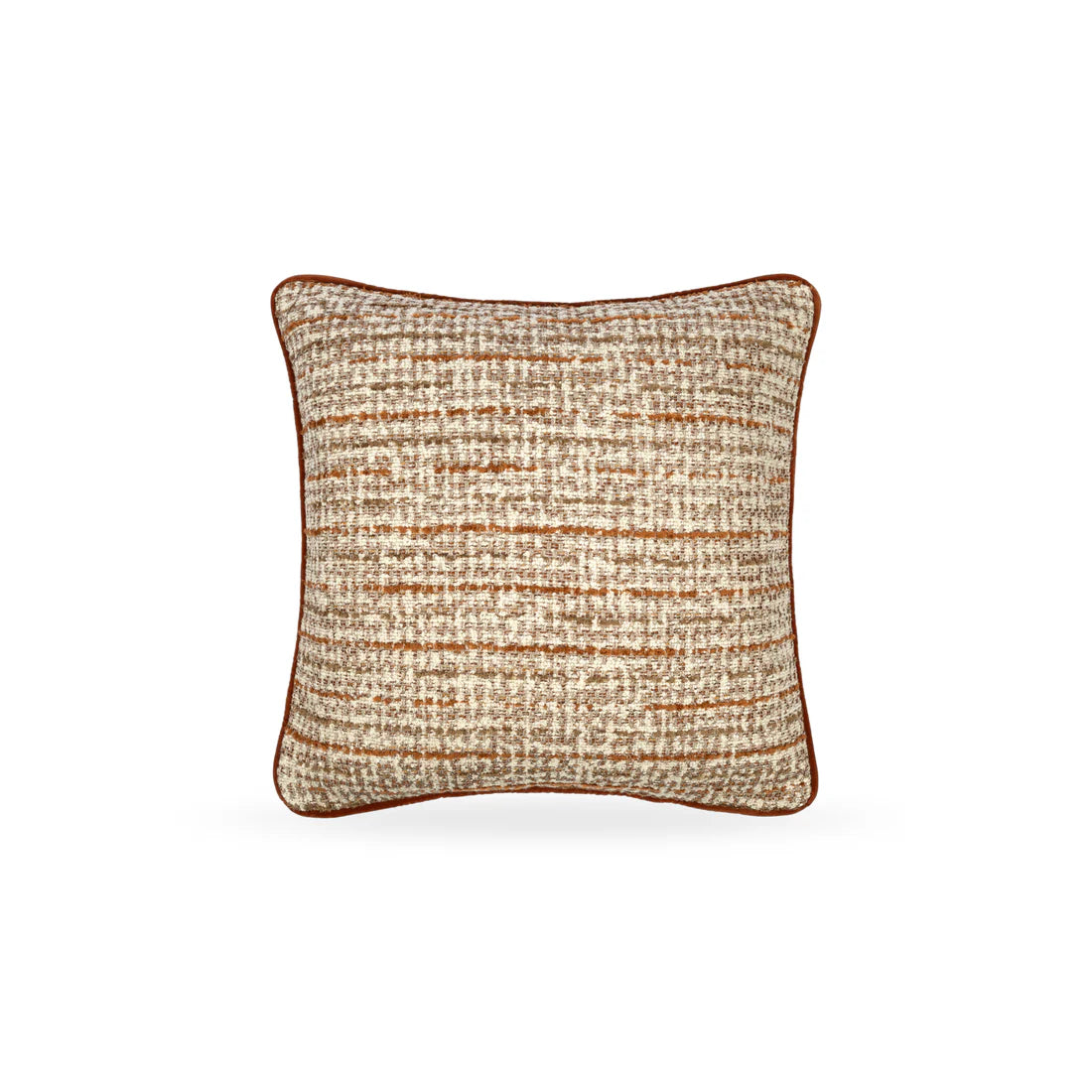 A beautiful tweed cushion in natural and rust
featuring a luxury piped detail to the edges.
This stunning cushion adds a touch of sophistication to any room. 
 
Dimensions
50cm x 50cm