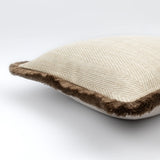 Charles Ted The Almond Cushion with Clove Fringe | Textured Luxury Cushion