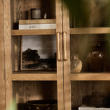 Charles Ted Oslo Arched Elm Wood Display Cabinet with Glass Doors – 5 Shelf Unit