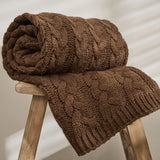 Charles Ted Otis Knit Throw | Chocolate