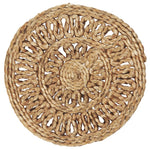 Woven from jute featuring an open weave floral pattern - the circular mat in natural tones will complement every tabletop