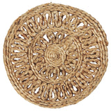 Woven from jute featuring an open weave floral pattern - the circular mat in natural tones will complement every tabletop