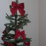 Charles Ted Set of Two Red Felt Bows Christmas Tree Decorations