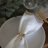 Charles Ted Elegant Gold Bow Napkin Ring Holder