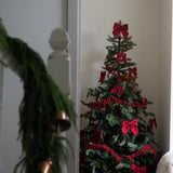 Charles Ted Set of Two Red Felt Bows Christmas Tree Decorations