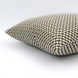 Charles Ted Geometric Black, Beige & Mustard Cushion with Amber Piping