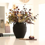 striking terracotta vase with handle detail