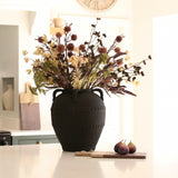 striking terracotta vase with handle detail