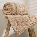 Charles Ted Otis Knit Throw | Biscuit
