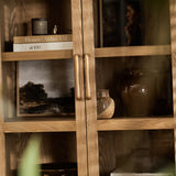 Charles Ted Oslo Arched Elm Wood Display Cabinet with Glass Doors – 5 Shelf Unit