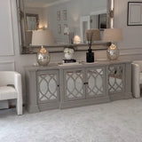 Charles Ted Erin Distressed Mahogany Sideboard with Mirrored Doors