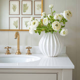 Charles Ted Waveform Ceramic Vase | White