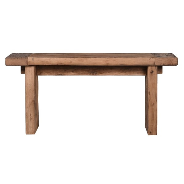 Luxury and elegance converge with the Albany Chunky Oak Reclaimed Wood Console Table, crafted from recycled and reclaimed oak.