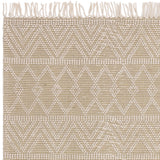 Charles Ted Asra Boho Flat Weave Rug with Tassels | Cream