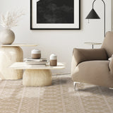 Charles Ted Asra Boho Flat Weave Rug with Tassels | Cream
