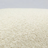Charles Ted White Bouclé Cushion with Contrasting Velvet Band