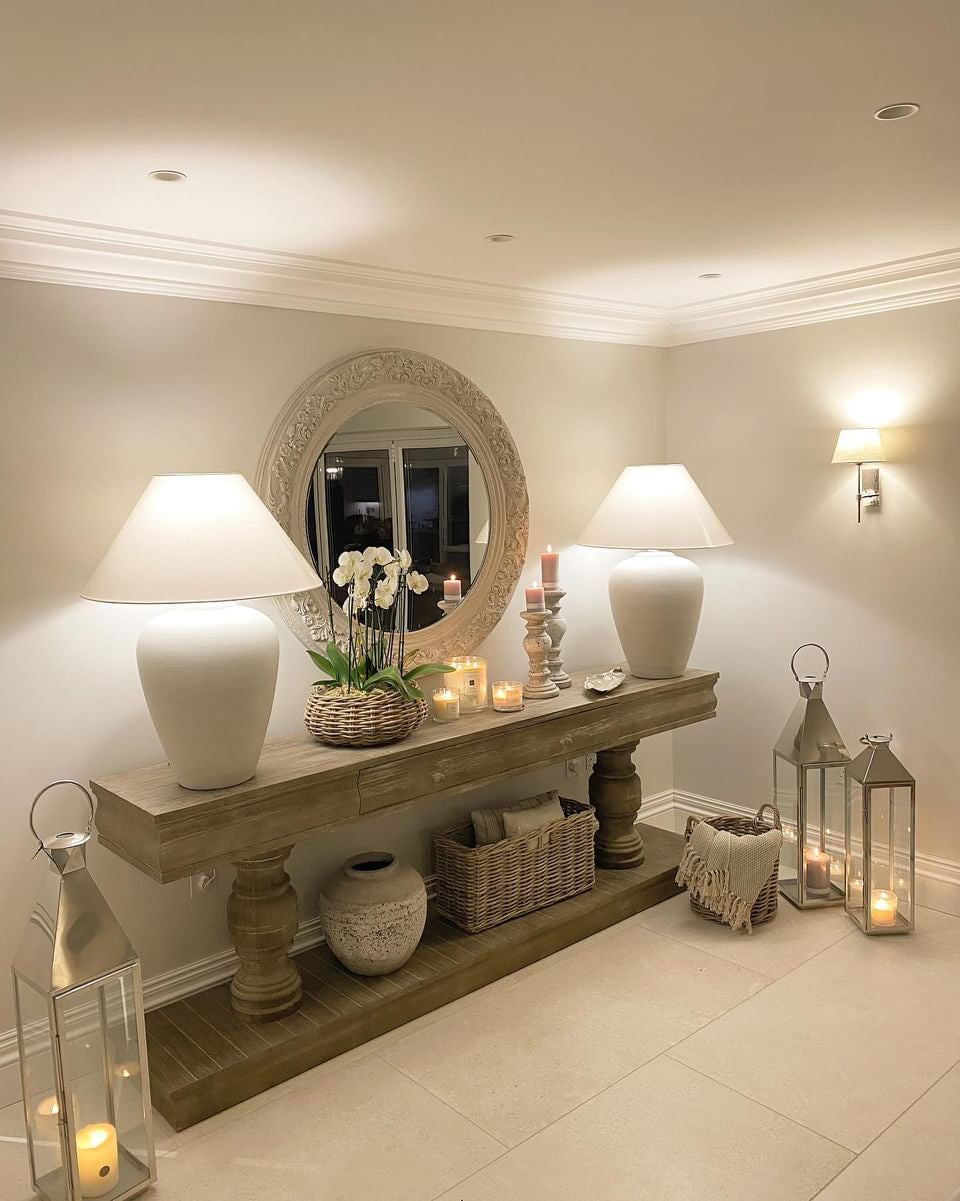 Two drawer Console table with balustrade legs