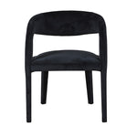 Charles Ted Luna Luxe Black Velvet Dining Chair with Curved Back