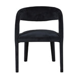 Charles Ted Luna Luxe Black Velvet Dining Chair with Curved Back