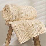 Charles Ted Otis Knit Throw | Winter White