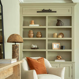 Charles Ted Rustic Papier-Mâché Table Lamp with Dome Shade Eco-Friendly Lighting for Boho and Natural Interiors