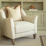 Charles Ted The Almond Cushion with Clove Fringe | Textured Luxury Cushion