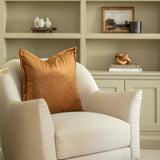 Charles Ted Chestnut Velvet Cushion with Oxford Border