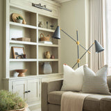 Charles Ted Geometric Black, Beige & Mustard Cushion with Amber Piping