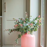 Charles Ted Modern Pink Glass Vase – Elegant Blush Decorative Accent for Contemporary Interiors