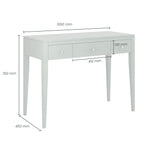 Charles Ted Elegant Pigeon Grey Birch Wood Console Table with 3 Drawers