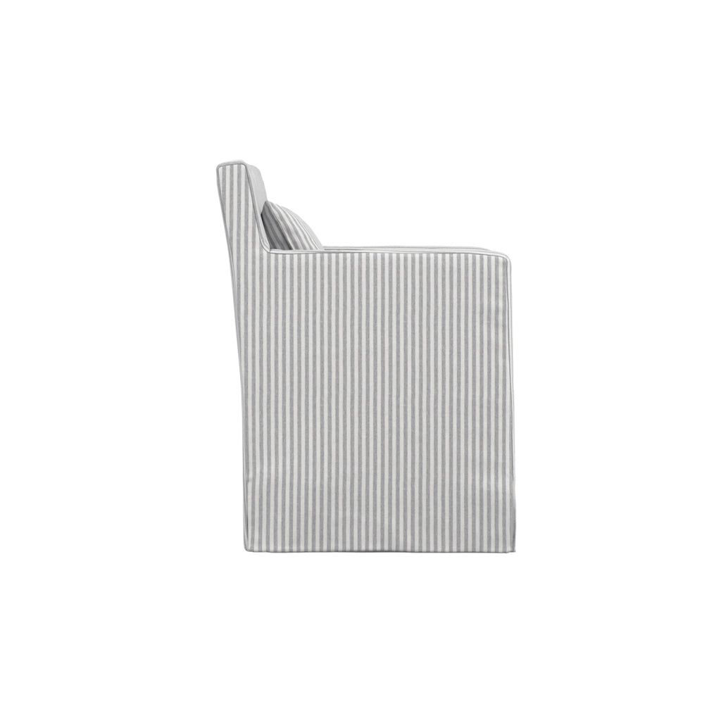 CTH Studio Loose Cover Dining Chair | Grey Stripe