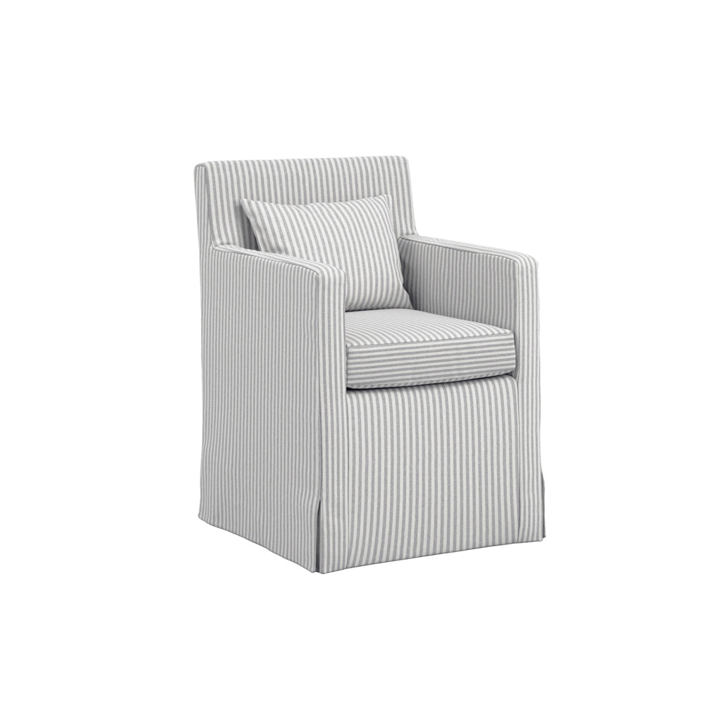 CTH Studio Loose Cover Dining Chair | Grey Stripe
