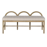 Camille Wooden Upholstered Bench front view