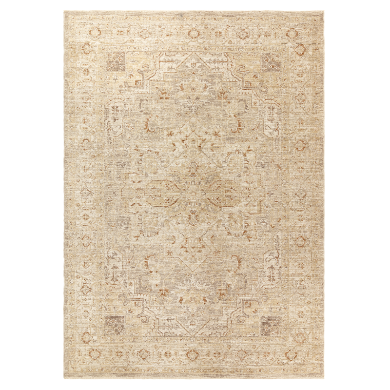 Cappadocia Rug – full view of vintage-inspired high-low pile rug with neutral tones