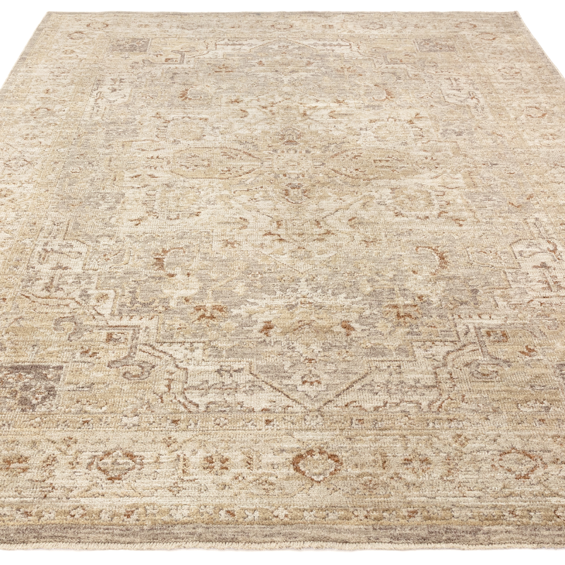 Cappadocia Rug – full view of vintage-inspired high-low pile rug with neutral tones