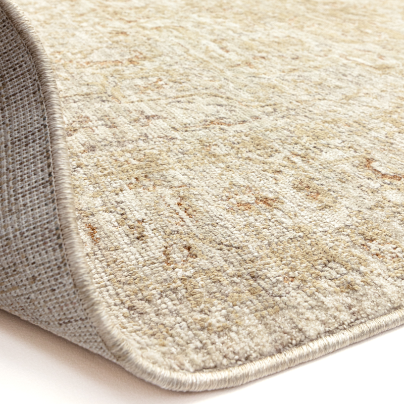 Cappadocia Rug – full view of vintage-inspired high-low pile rug with neutral tones - underside