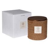Capri Sea Shore woven candle with rattan cover and wooden lid