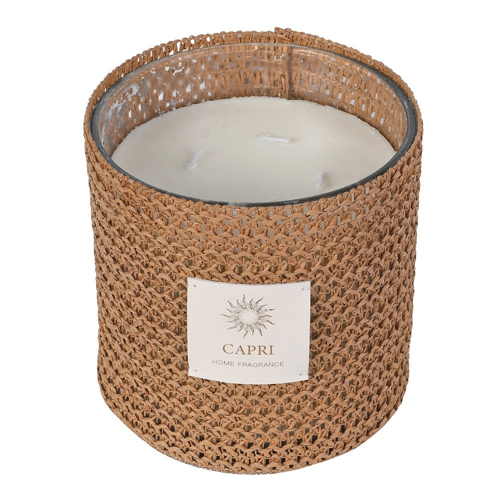Luxury Capri Home Fragrance candle in woven casing