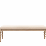 Charles Ted Antoine Upholstered Dining Bench | Limewashed Oak & Oak Veneer