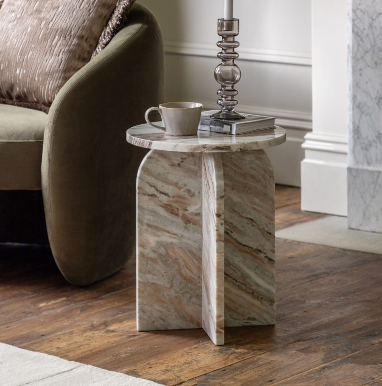 Charles Ted Arcus Marble Side Table | Natural