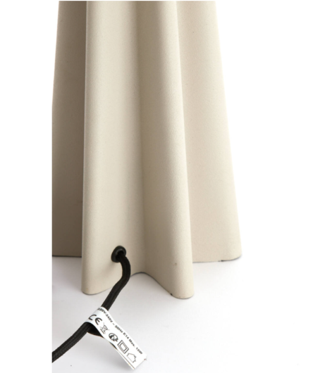 Charles Ted Aurelian Beige Metal Table Lamp close-up of base