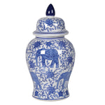 This intricately designed pot, adorned with beautiful chinoiserie patterns, adds a touch of sophistication to any room.
