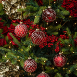 Charles Ted Classic Red Glass Christmas Bauble Set