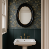 Charles Ted Elegant Oval Wall Mirror with Black and Gold Frame