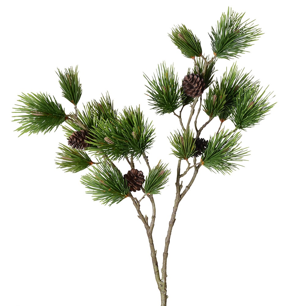 Charles Ted faux pine cone spray with realistic needles and cones