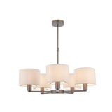 Charles Ted Ferndale Bronze Pendant Light with five natural linen shades