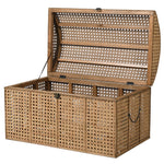 Charles Ted Handwoven Rattan Storage Trunk open with lid