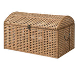 Closed Charles Ted Handwoven Rattan Storage Trunk