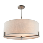 Charles Ted Hanford Pendant Light in natural linen and bronze finish